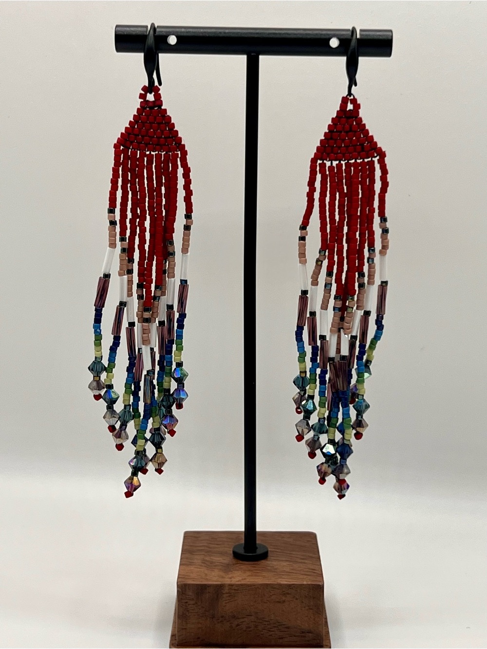 Brick Stitch Fringe Earrings